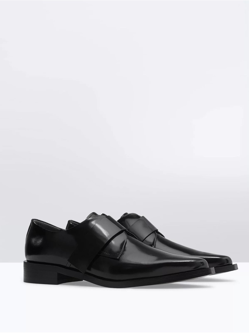 Women’s Black Leather Slip-On Dress Shoes